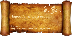 Hegedűs Zsanett névjegykártya